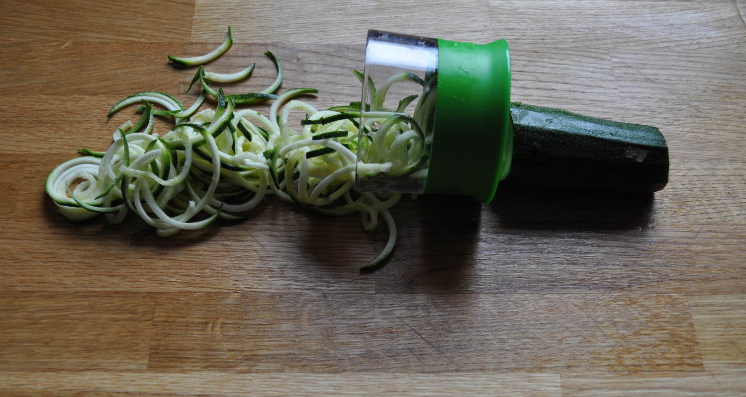 Spiralized vegatables after they've met the OXO handheld Spiralizer